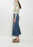 Embellished Denim Flare Skirt