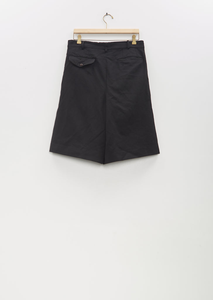 Twill Pleated Wide Shorts