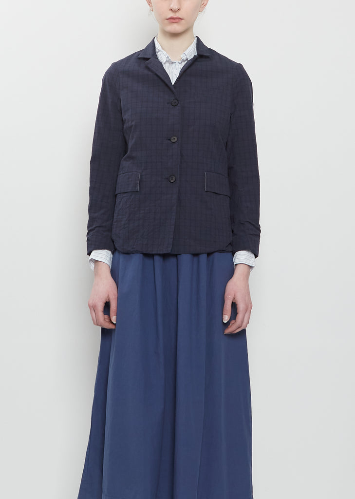 Guilia Cotton Jacket — Navy Check
