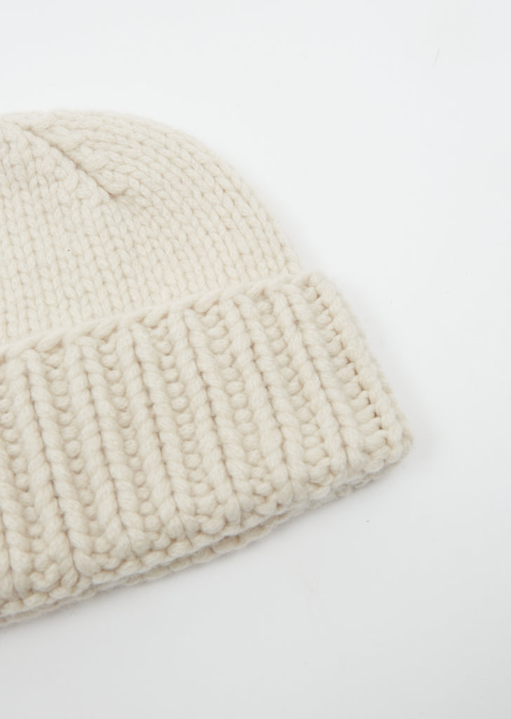 Polly Cashmere Beanie — Latte