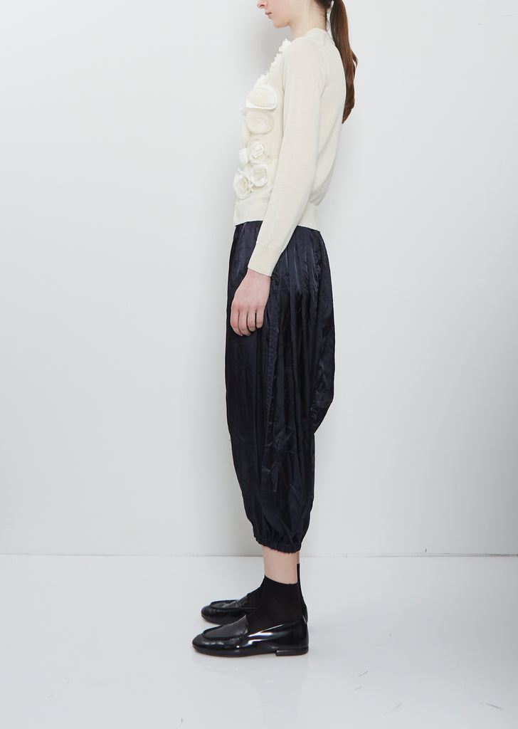 Flower Appliques Wool Cardigan