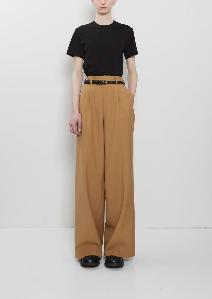 Wool Mohair Pleated Pant
