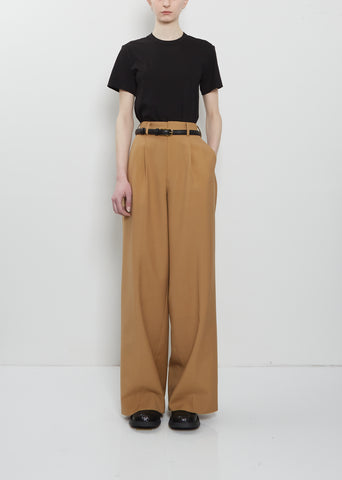Wool Mohair Pleated Pant