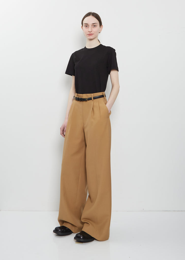 Wool Mohair Pleated Pant