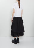 Tulle Ruffle Cotton Polo Shirt