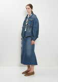 Embellished Belt Detail Sculpted Denim Jacket