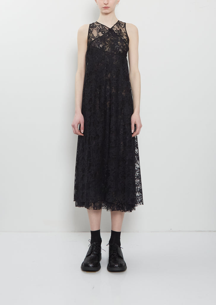 Nylon Raschel Lace Asymmetrical Dress