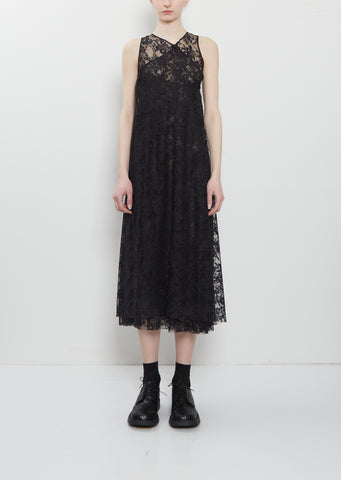 Nylon Raschel Lace Asymmetrical Dress