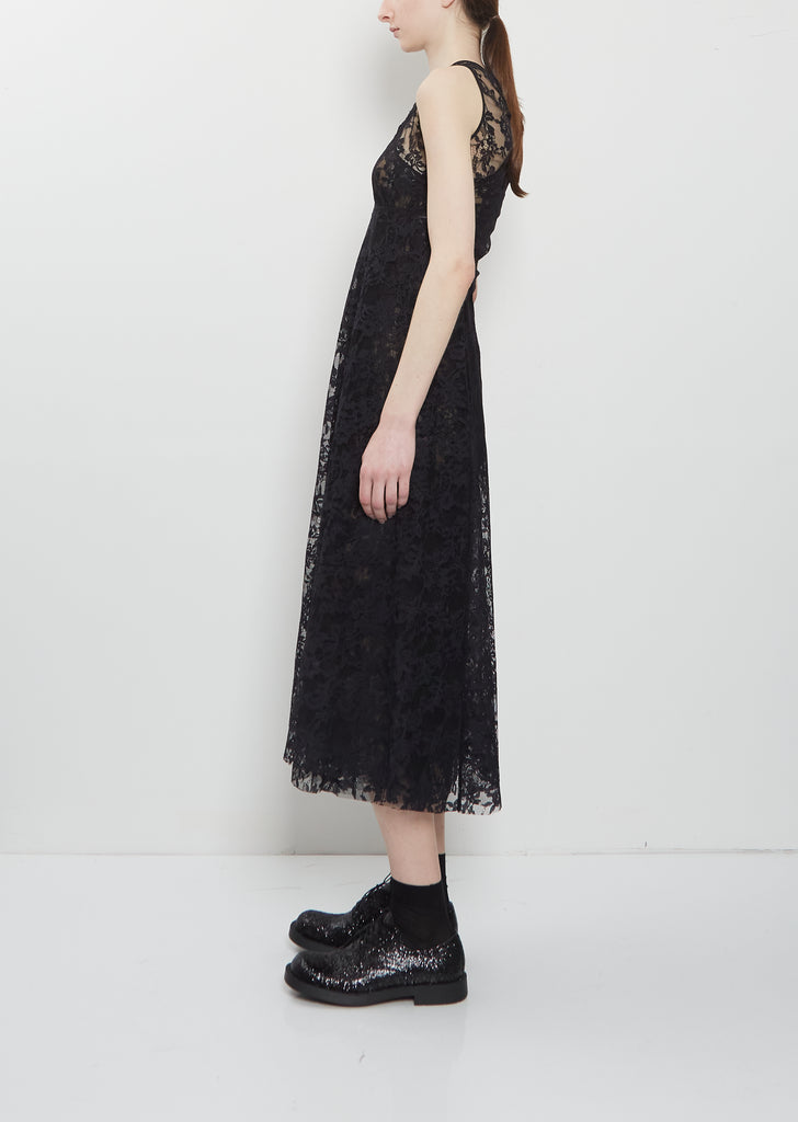 Nylon Raschel Lace Asymmetrical Dress