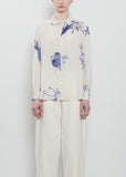 Japonism Flower Cotton Shirt — Ivory