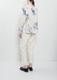 Japonism Flower Cotton Shirt — Ivory