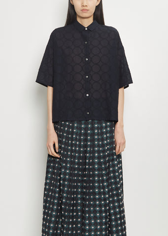 Tambourine Cotton Blouse — Dark Navy
