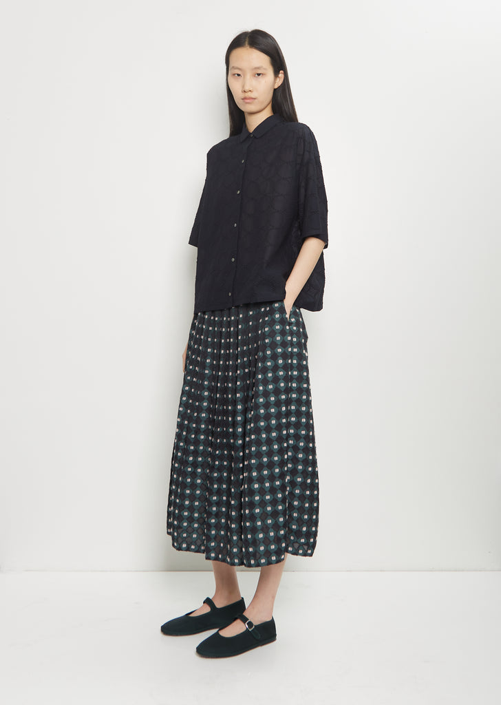 Tambourine Cotton Blouse — Dark Navy
