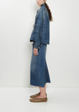 Embellished Belt Detail Sculpted Denim Jacket