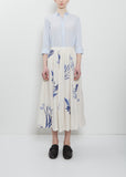 Japonism Flower Print Skirt — Ivory