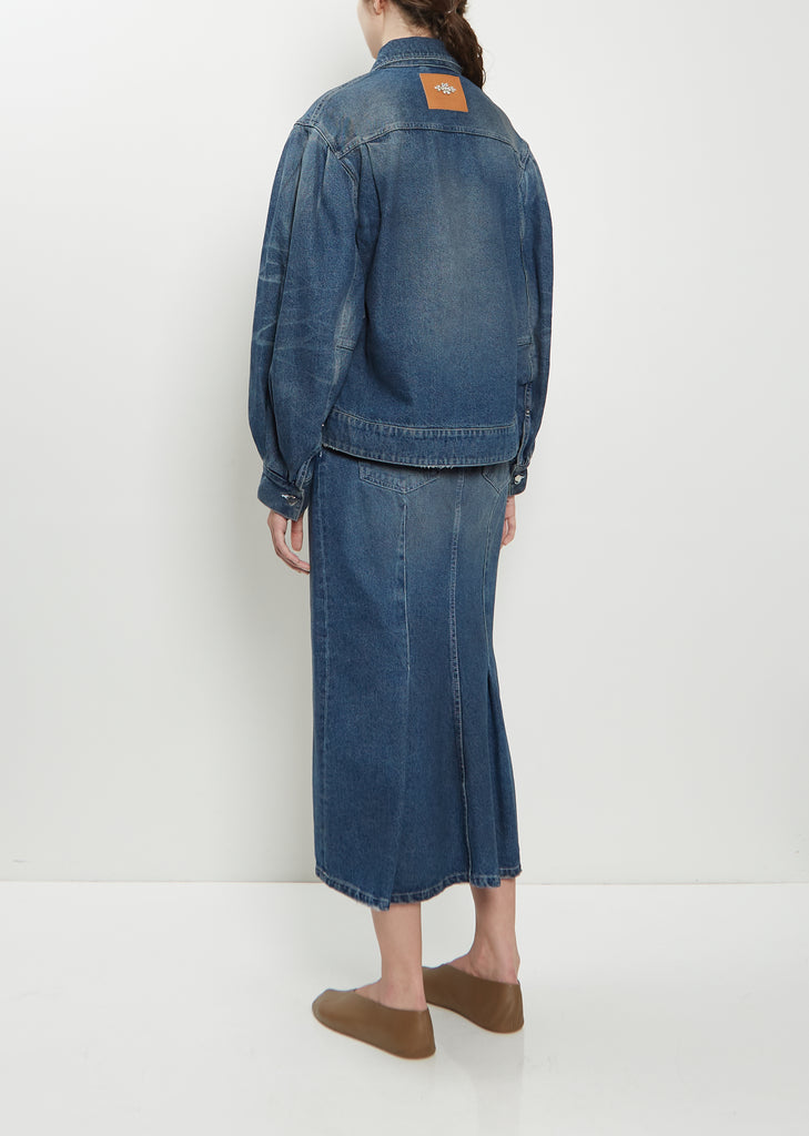 Embellished Belt Detail Sculpted Denim Jacket