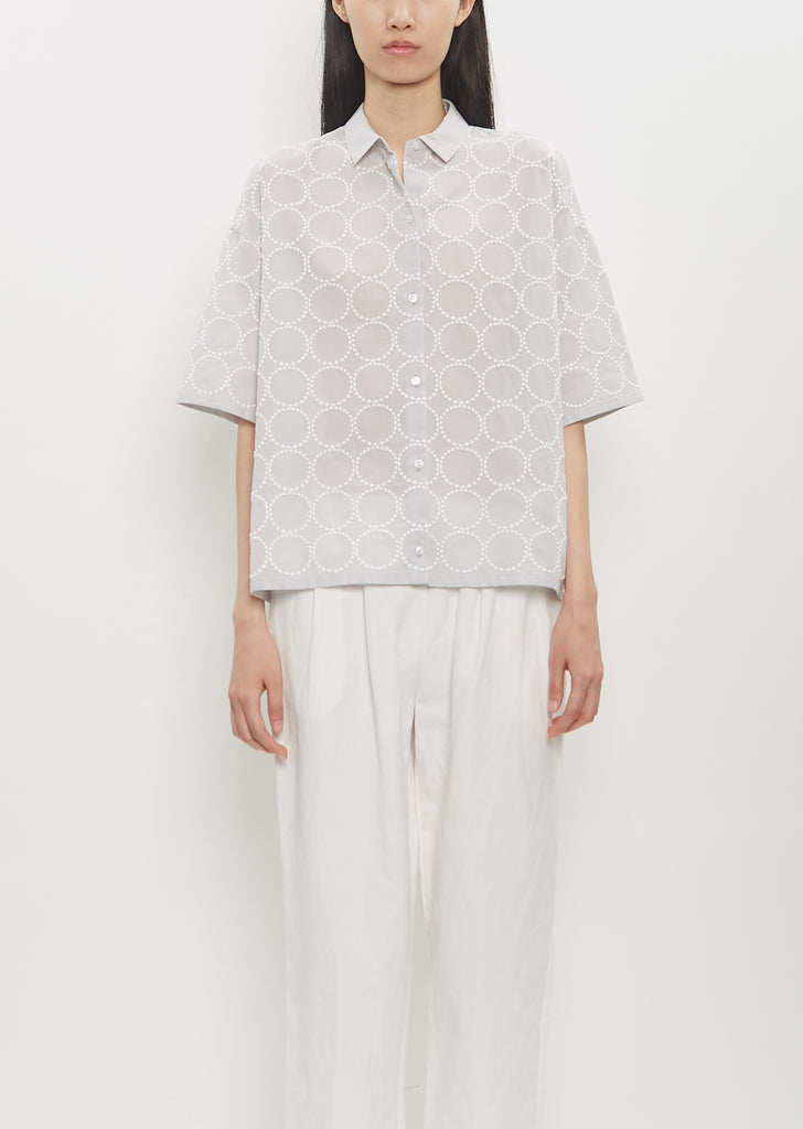Tambourine Cotton Blouse — Light Gray