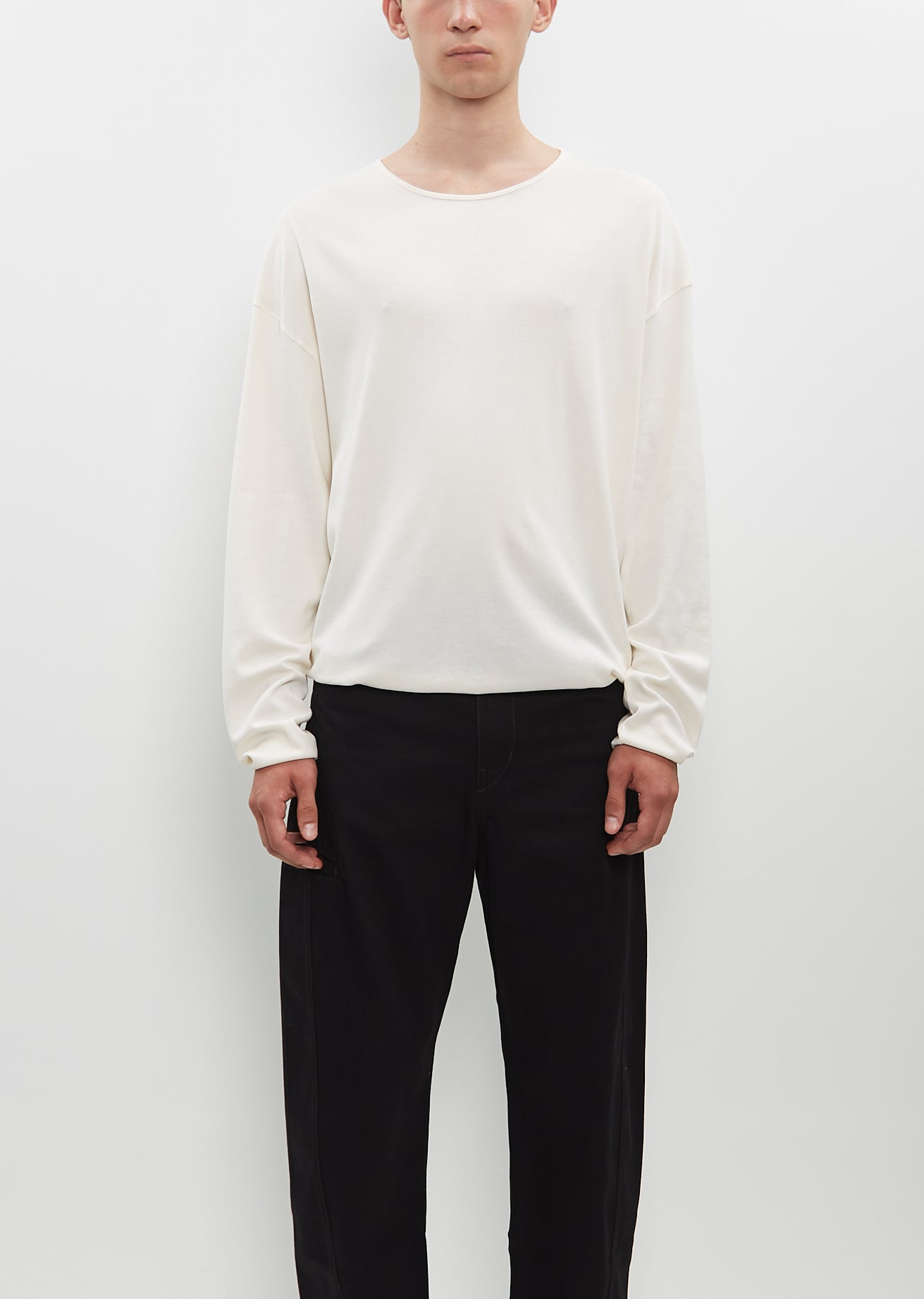 LS Relaxed Tee — Light Cream – La Garçonne
