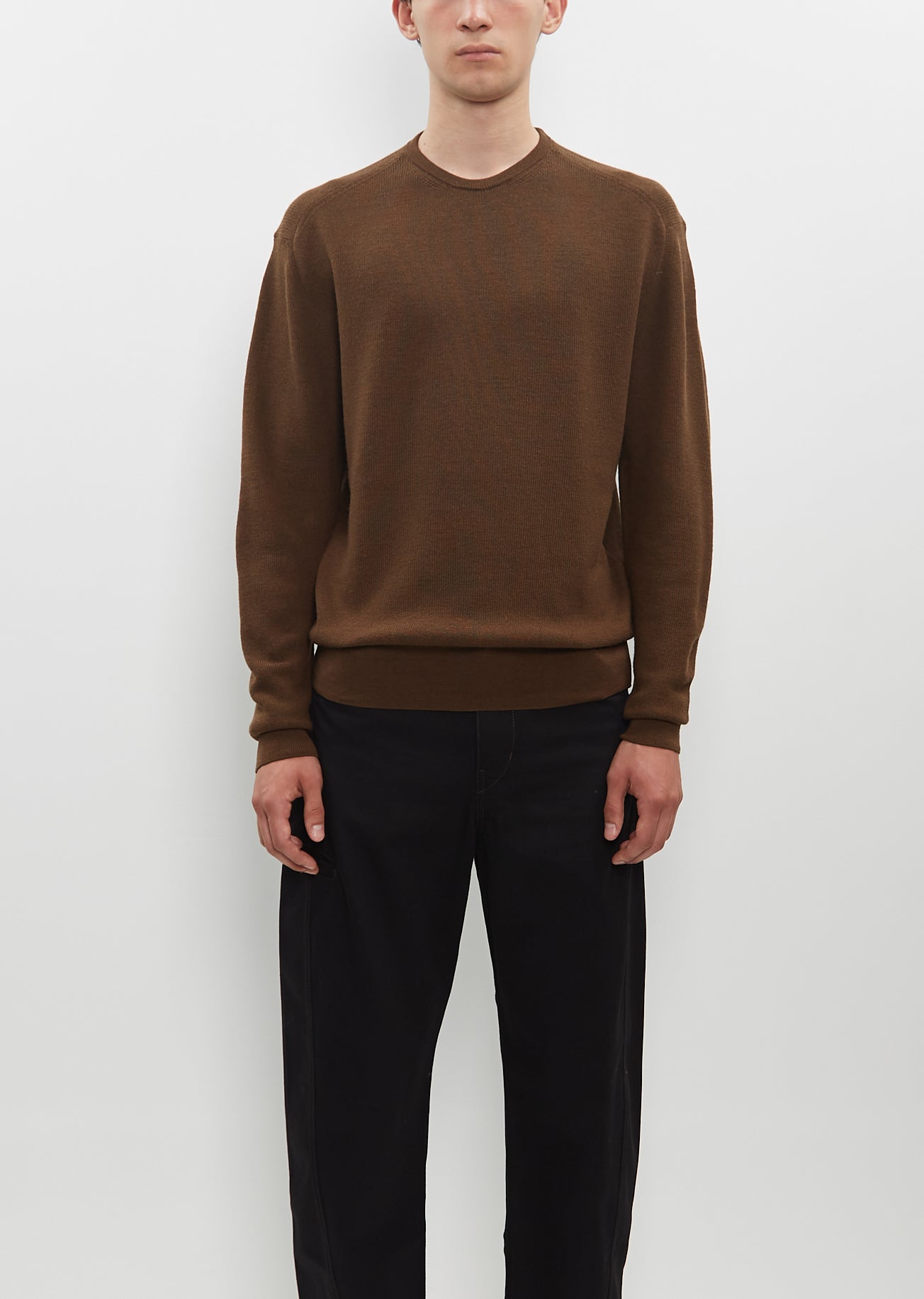 Crew Neck Jumper — Hazelnut Brown – La Garçonne