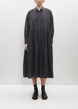 Random Pleated Baggy Shirt Dress — Ink