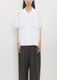 Cotton Open Collar Frill Shirt
