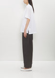 Cotton Open Collar Frill Shirt