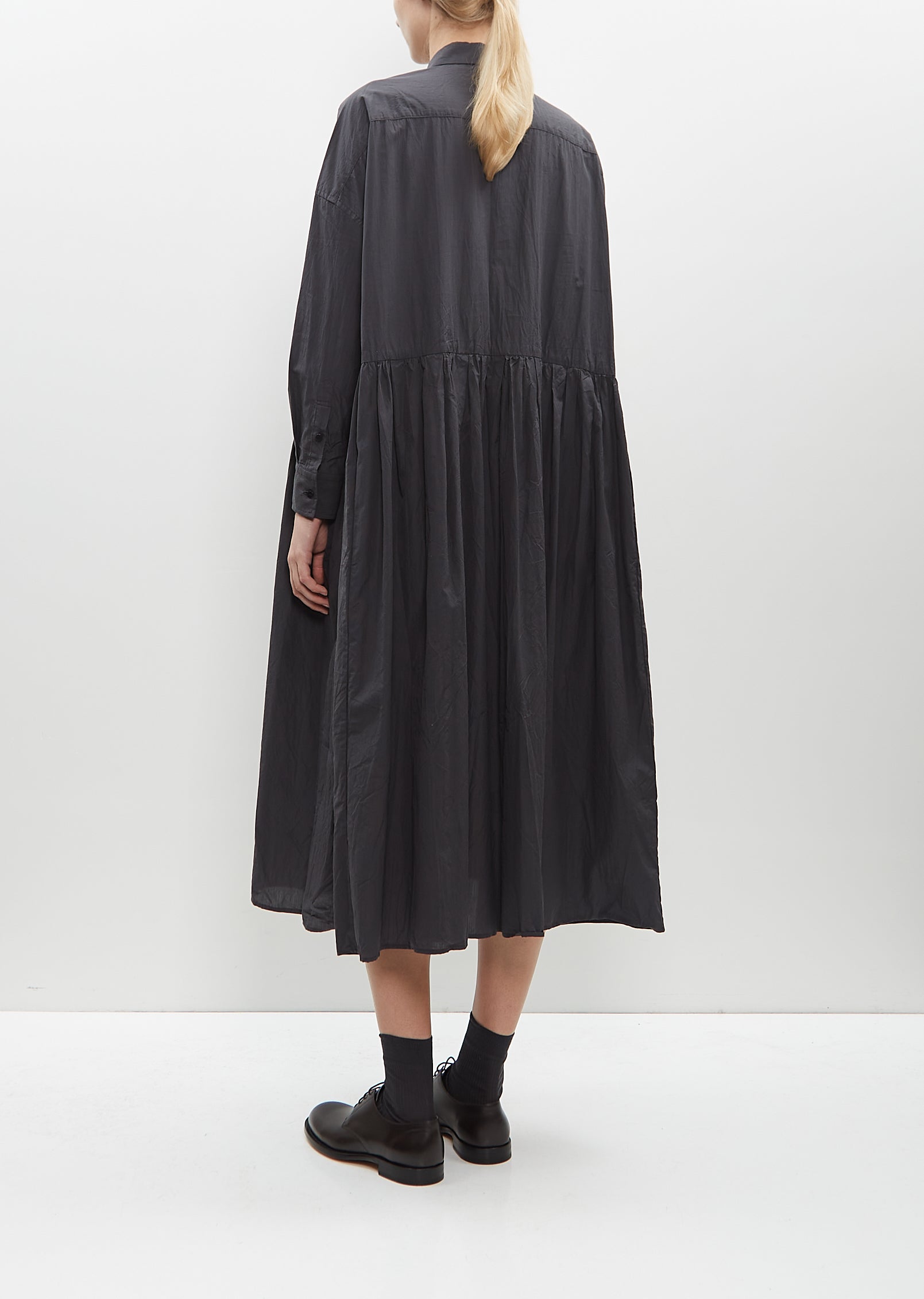 Random Pleated Baggy Shirt Dress Ink La Garonne Random Pleated Baggy Shirt Dress Ink La Garonne