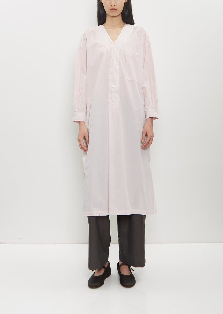 Cotton Pleated Sleeping Shirt Dress