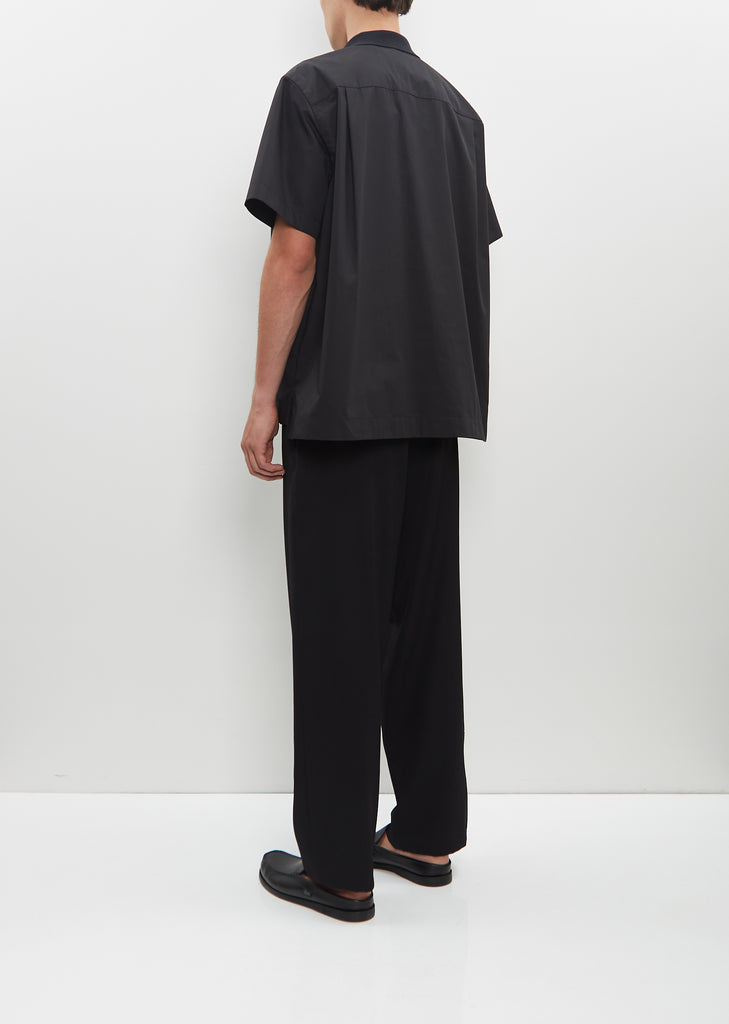 Cotton Poplin Polo Shirt — Black