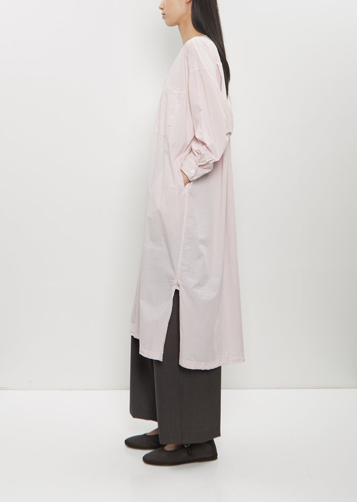 Cotton Pleated Sleeping Shirt Dress