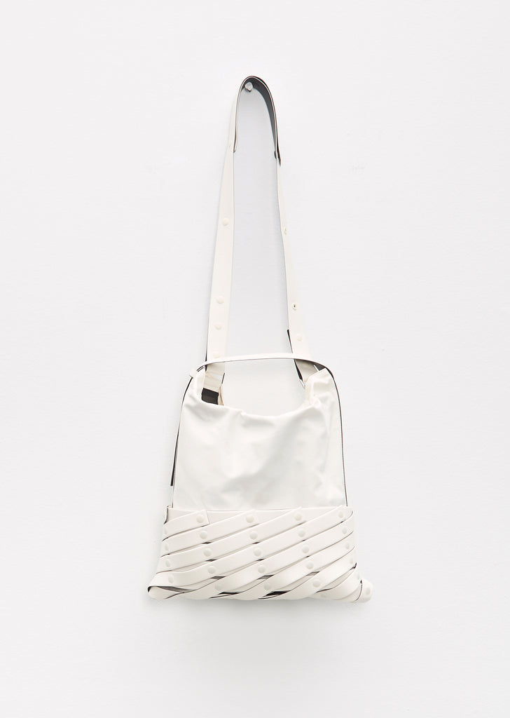 Spiral Grid Hobo Bag — Off White
