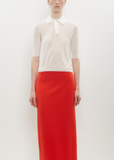 Wrinkled Wool Knit Polo — Ivory White
