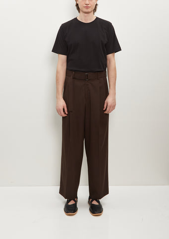 Belted Wide Straight Trousers – La Garçonne