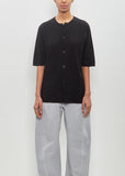 Cotton Short Sleeve Overshirt — Black