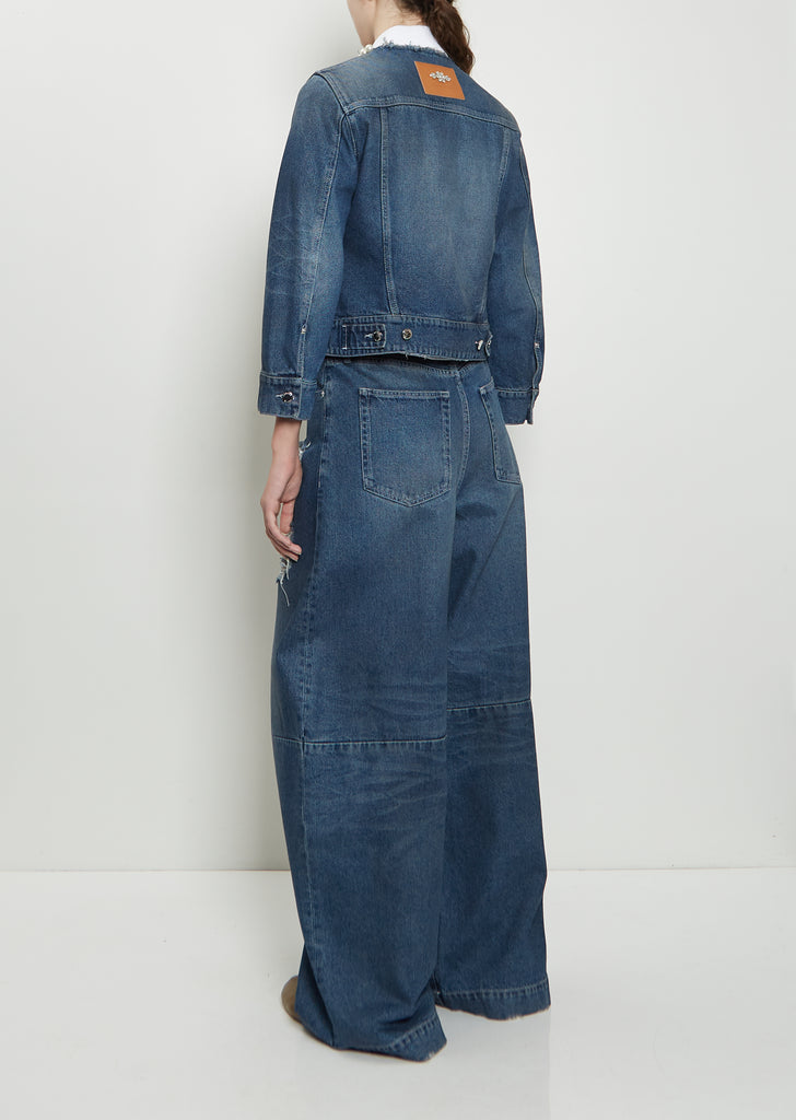 Embellished Fitted Waist Denim Jacket