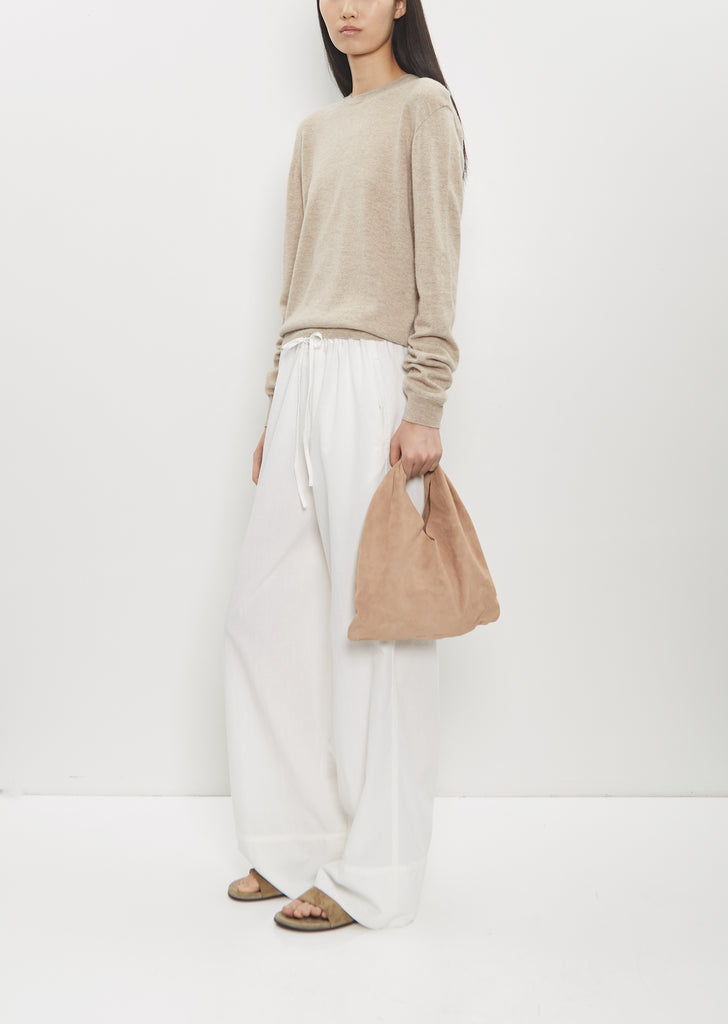 Small Suede Bindle — Beige Melange