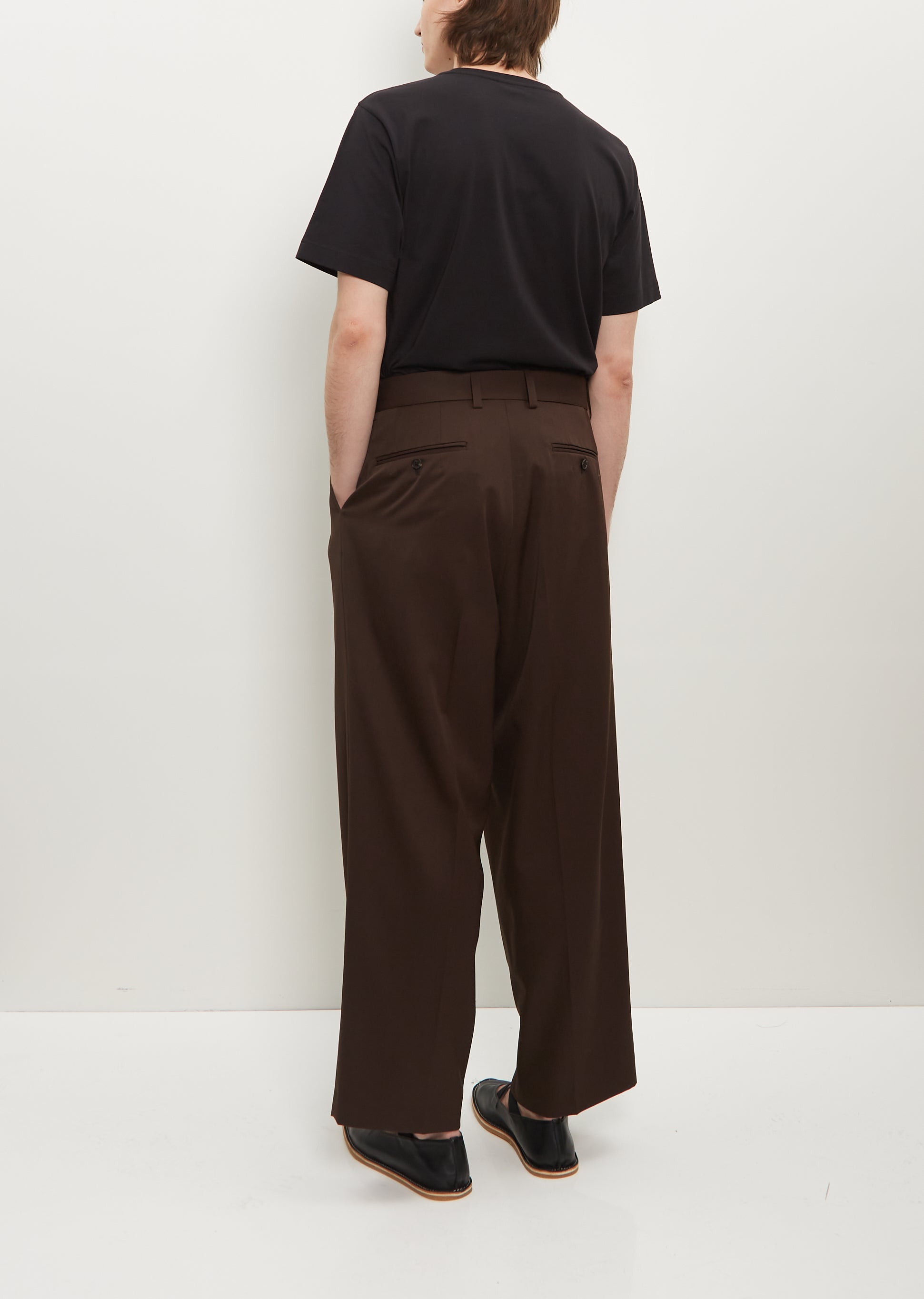 stein BELTED WIDE STRAIGHT TROUSERS - スラックス