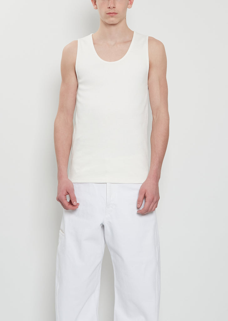 Rib Cotton Linen Tank Top — Milk