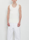 Rib Cotton Linen Tank Top — Milk