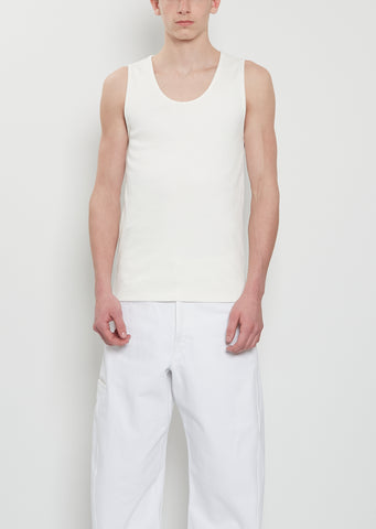 Rib Cotton Linen Tank Top — Milk