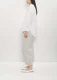 Cotton Ruffle Collar Baggy Shirt — White