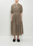Washed Cotton Mini Checkered Dress