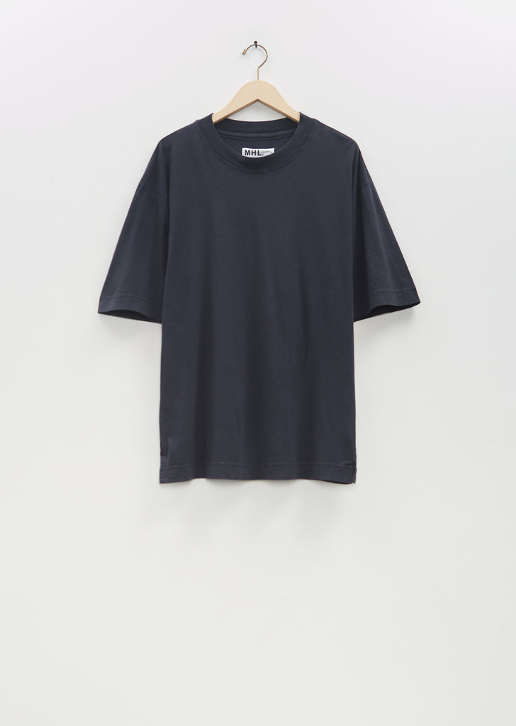 Cotton Linen Simple T-Shirt  — Black