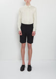 Wool Cotton Linen Pleated Shorts