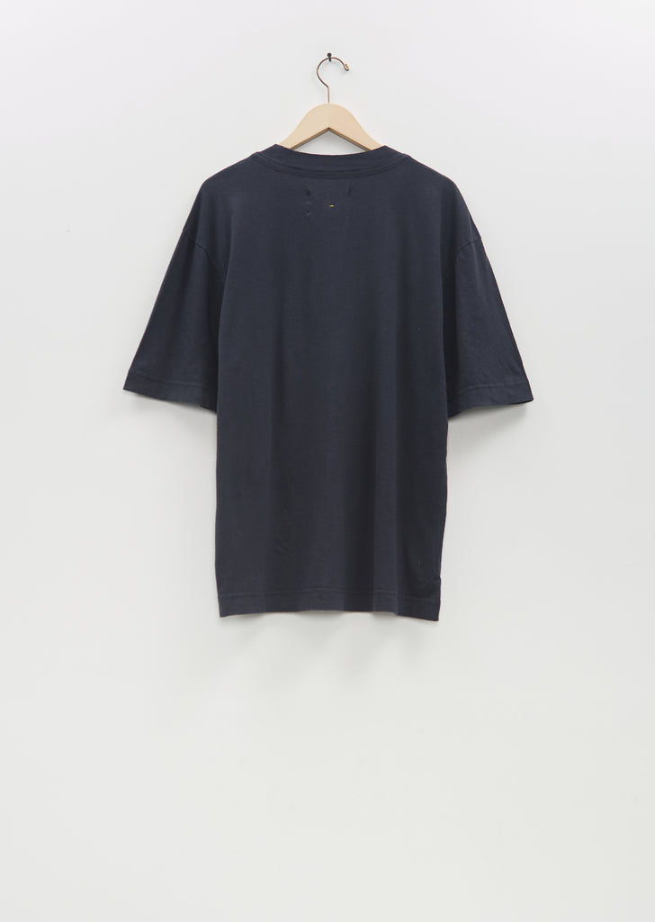 Cotton Linen Simple T-Shirt  — Black