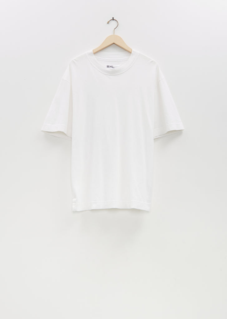 Cotton Linen Simple T-Shirt  — White