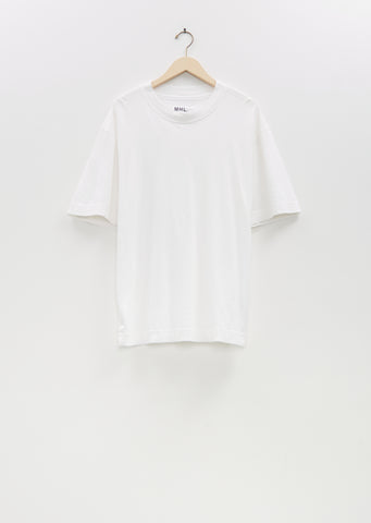 Cotton Linen Simple T-Shirt  — White