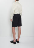 Wool Cotton Linen Pleated Shorts