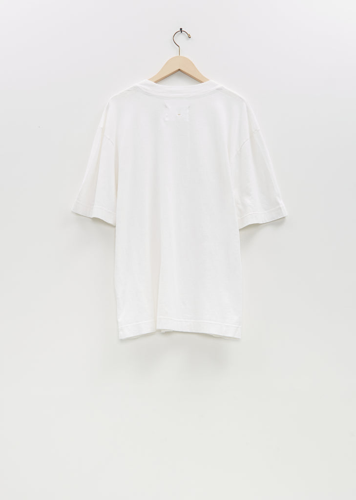 Cotton Linen Simple T-Shirt  — White