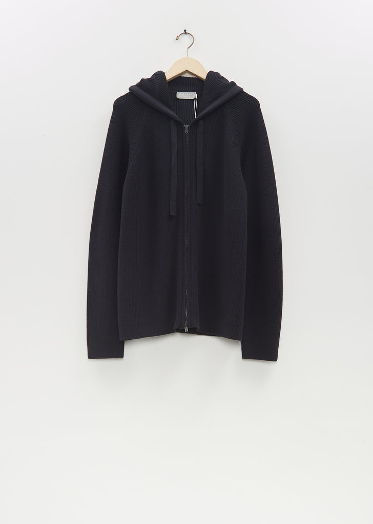 Merino Wool Zip Through Hoodie